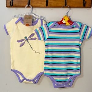 NWT ORGANIC COTTON brand new set of two onesies.